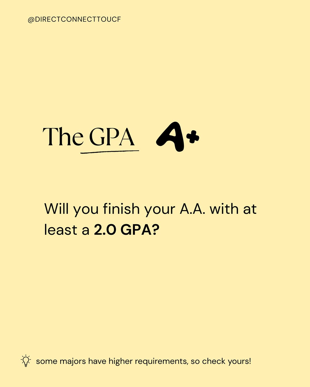 Q5, the GPA: will you finish your A.A. with at least a 2.0?